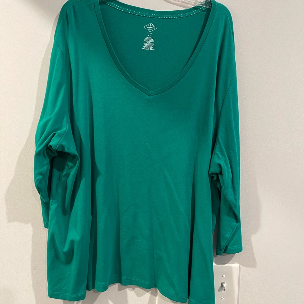 St. John's Bay Long Sleeve V-Neck Top